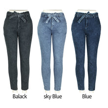 Load image into Gallery viewer, High Waist Stretchy Denim Print Pencil Pants (3 colors)