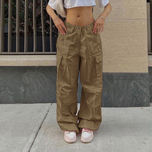 Load image into Gallery viewer, Low Waist Straight Leg Women Cargo Pants