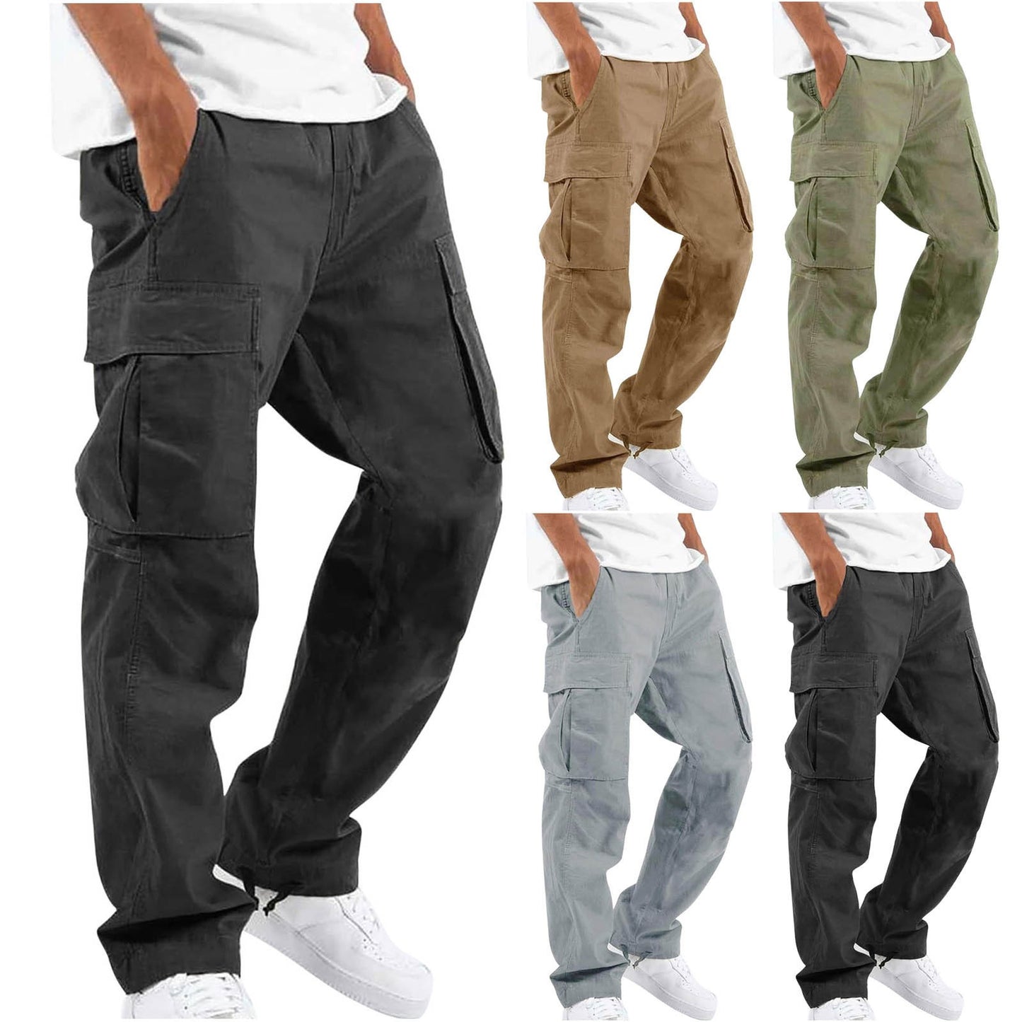 Drawstring Cuff Male Cargo Pants