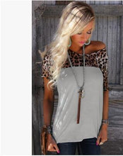 Load image into Gallery viewer, Leopard Print O-Neck Off Shoulder Blouse (3 colors)