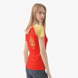 Yahuah-Tree of Life 01 Camiseta de cuello redondo de diseñador para mujer elegida 