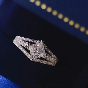 Diamond Shaped Moissanite 1 Carat 925 Sterling Silver Ring
