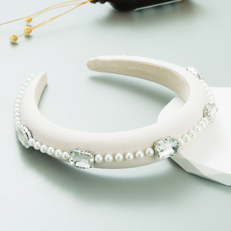 Rhinestone Pearl Embellished Headband