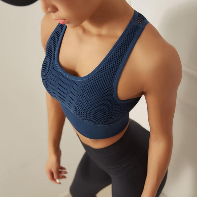 Seamless Racerback Padded Yoga Sports Bra