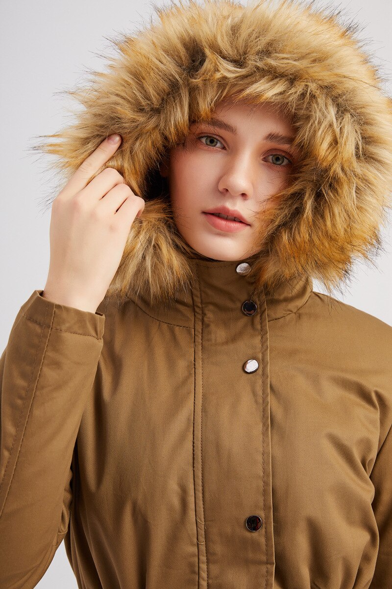 Ladies Velvet Cotton Padded Parka Jacket (3 colors)