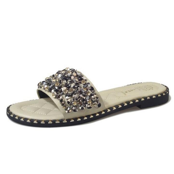 Crystal Rivets Lady Slide Sandals