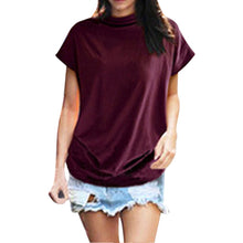 Load image into Gallery viewer, Solid Turtleneck Short Sleeve Blouse (6 colors)
