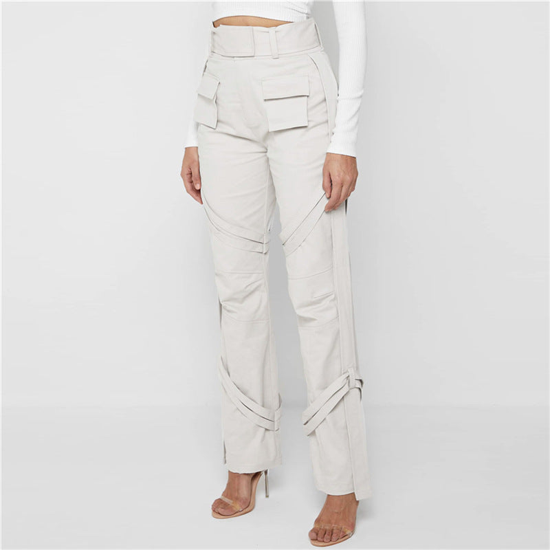 High Waist Straight Casual Lady Pants