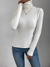 Load image into Gallery viewer, White Turtleneck Slim Fit Thin Sweater