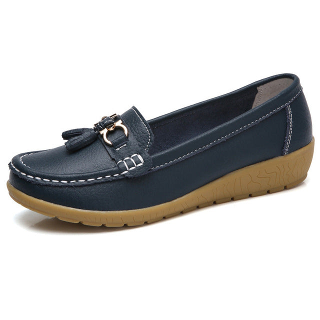 Genuine Leather Lady Loafers