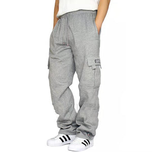 Pantalones sueltos casuales con múltiples bolsillos para hombre