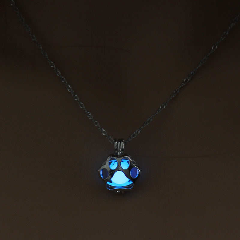 Glow in the Dark Metal Pet Necklace