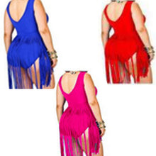 Load image into Gallery viewer, Monokini Plus Size One Piece Fringed Swimsuit