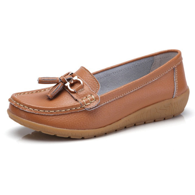 Genuine Leather Lady Loafers