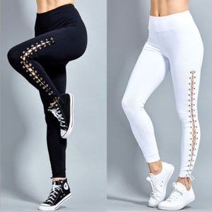High Waist Lace Up Fitness Leggings