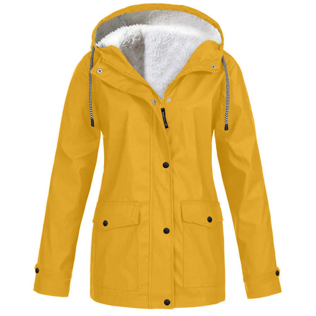 Ladies Plush Lined Rain Jacket (12 colors)