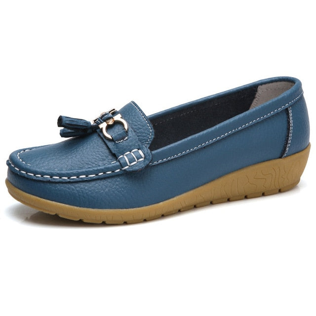 Genuine Leather Lady Loafers