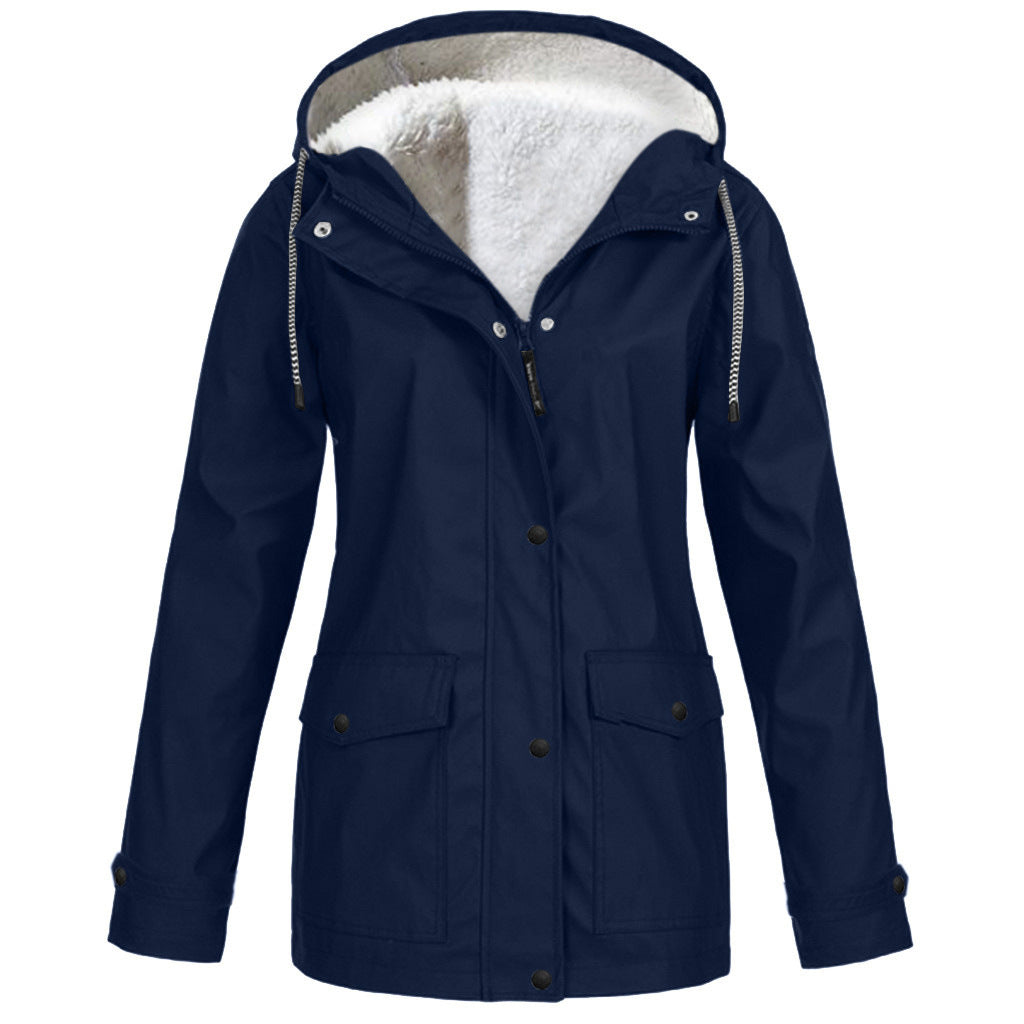 Ladies Plush Lined Rain Jacket (12 colors)