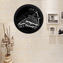 Cargar imagen en el visor de la galería, Modelos de insectos: hermosas mariposas 02-01 Reloj de pared negro