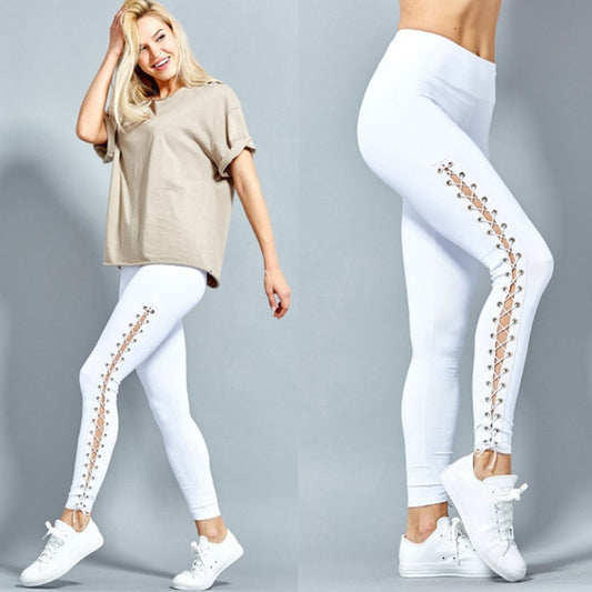 High Waist Lace Up Fitness Leggings