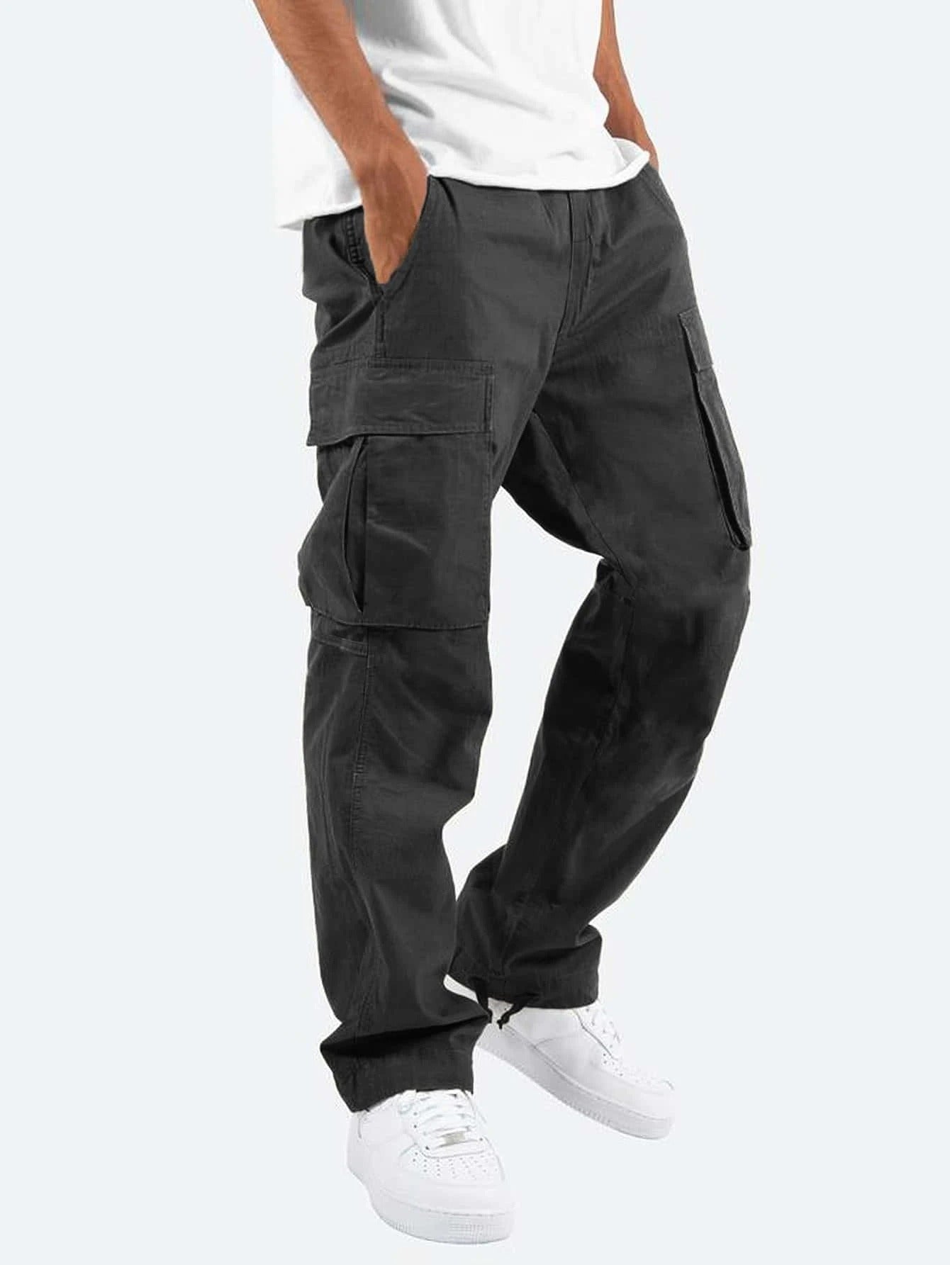 Drawstring Cuff Male Cargo Pants