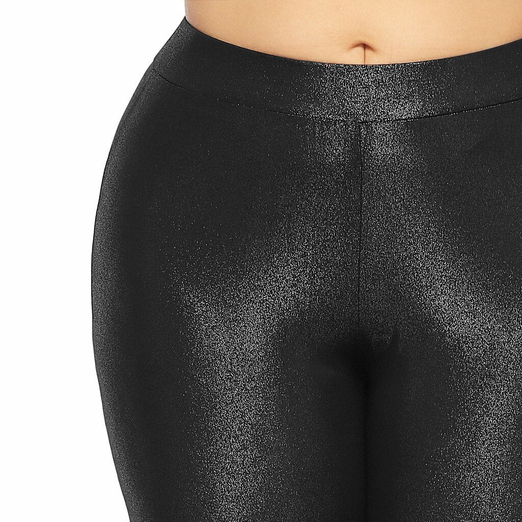 Glossy Casual Plus Size Leggings