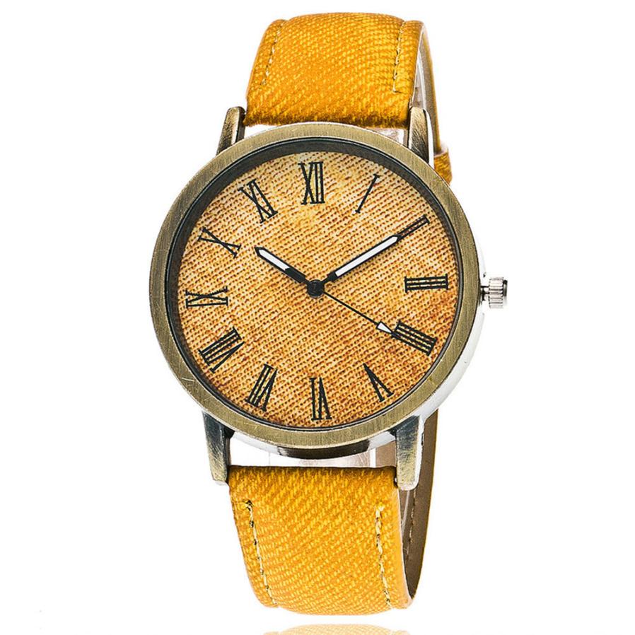 Roman Scale Unisex Analog Quartz Denim Band Watch