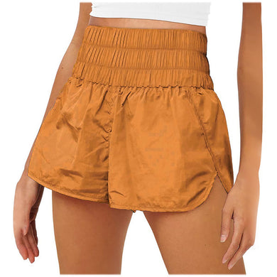 Pantalones cortos elásticos de cintura alta de secado rápido para mujer Fitness