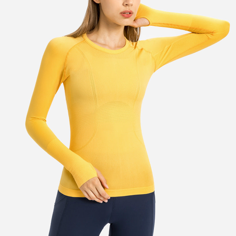 Round Neck Long Sleeve Lady Sports Shirt