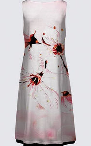 Estampados florales: Flores de cerezo pictóricas 01-02 Vestido Kate de diseñador