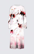 Cargar imagen en el visor de la galería, Estampados florales: Flores de cerezo pictóricas 01-02 Vestido largo de la diseñadora Daniela 