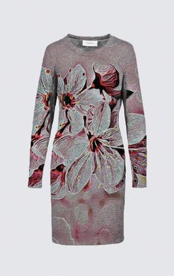 Estampados florales: Flores de cerezo pictóricas 01-03 Vestido de la diseñadora Sophia 