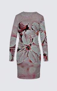 Estampados florales: Flores de cerezo pictóricas 01-03 Vestido de la diseñadora Sophia 
