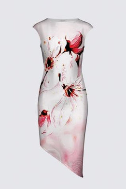 Estampados florales: Flores de cerezo pictóricas 01-02 Vestido Felicia de la diseñadora 