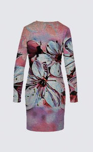 Estampados florales: Flores de cerezo pictóricas 01-01 Vestido de la diseñadora Sophia 