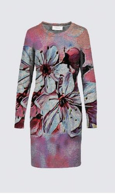 Estampados florales: Flores de cerezo pictóricas 01-01 Vestido de la diseñadora Sophia 