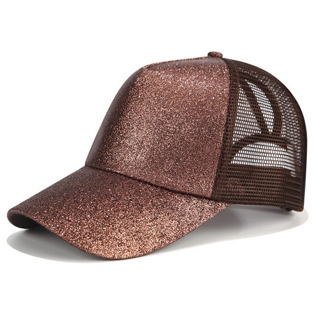 Glitter Detail Lady Snapback Baseball Cap