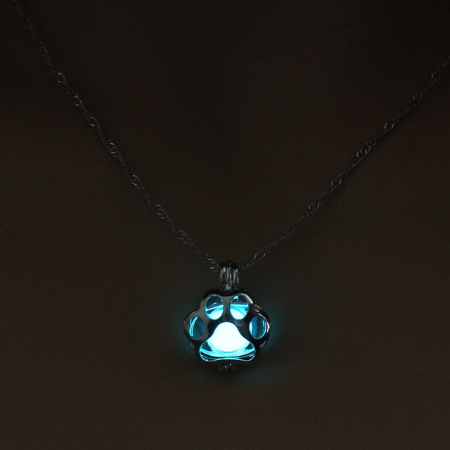 Glow in the Dark Metal Pet Necklace