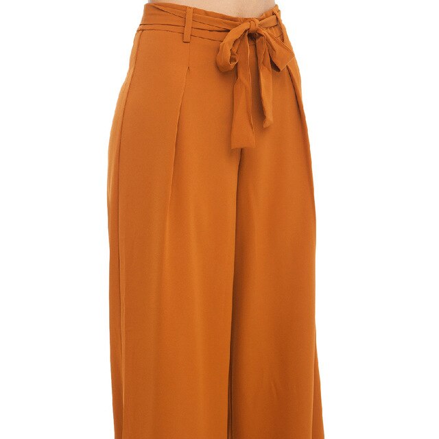 Orange Chiffon Palazzo Pants