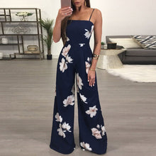 Load image into Gallery viewer, Floral Print Wide Leg Bodycon Jumpsuit