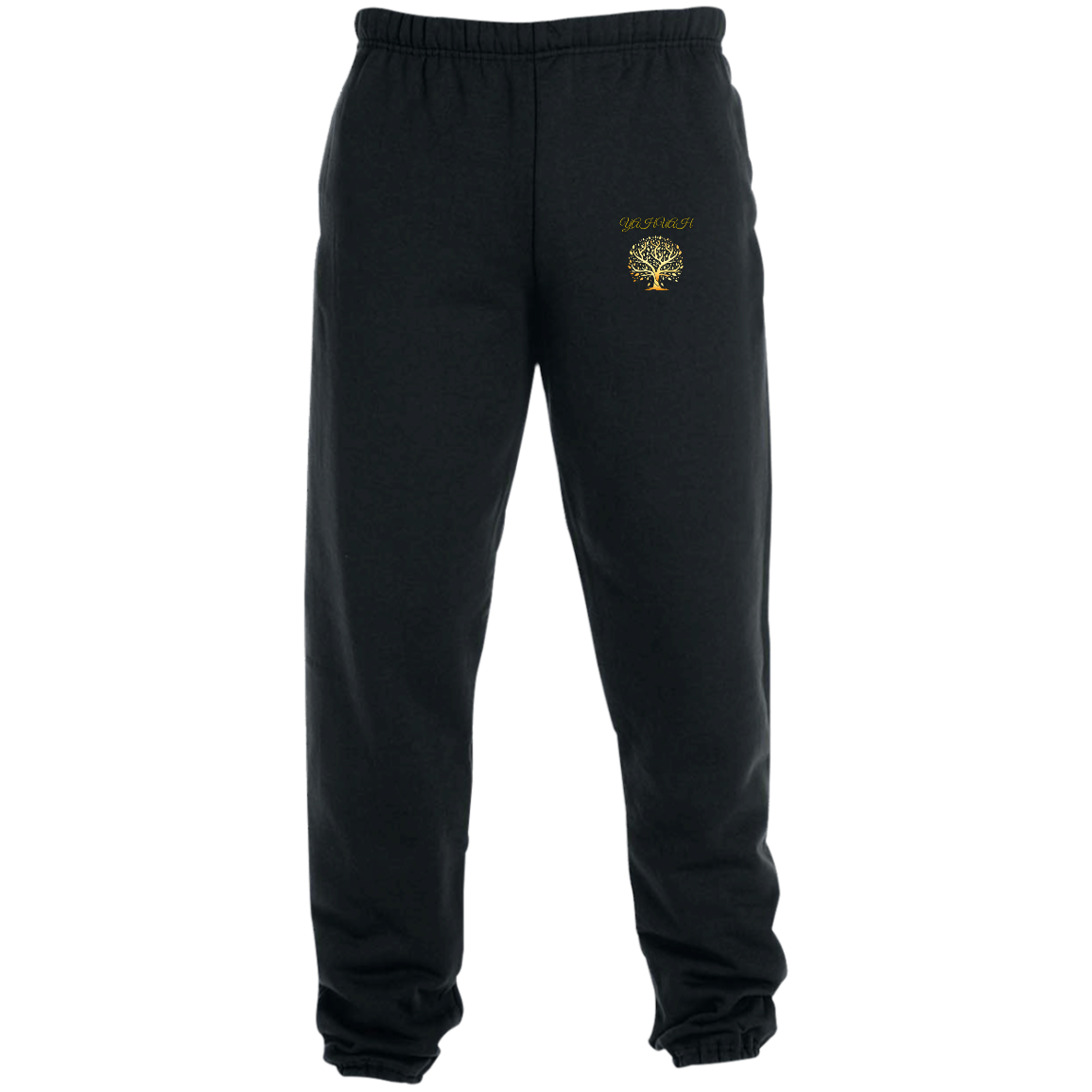 Yahuah-Tree of Life 01 Men's Designer NuBlend® Joggers with Pockets (Black/True Navy)