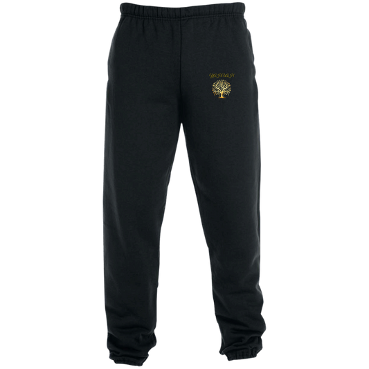 Yahuah-Tree of Life 01 Men's Designer NuBlend® Joggers with Pockets (Black/True Navy)