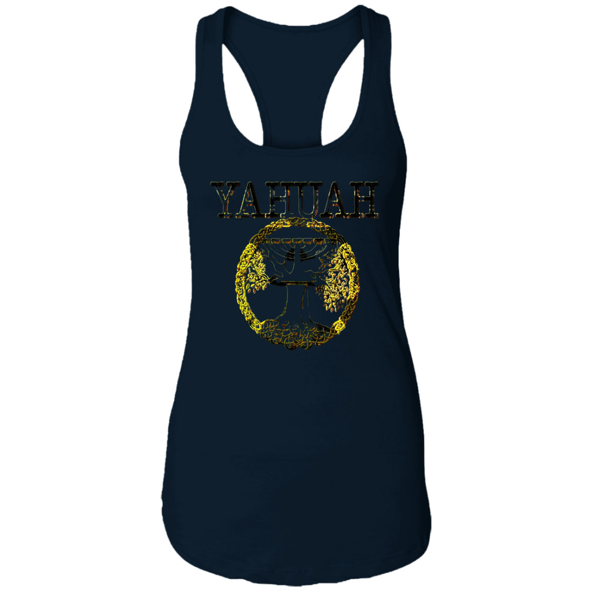 Yahuah Yahusha 04 Ladies Designer Ideal Racerback Tank Top (4 Colors)