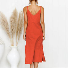 Load image into Gallery viewer, Bohemian V-neck Spaghetti Strap Dress