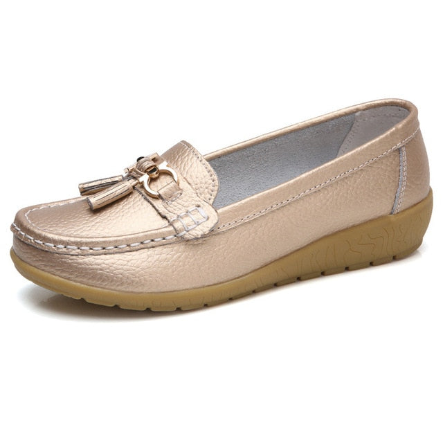 Genuine Leather Lady Loafers