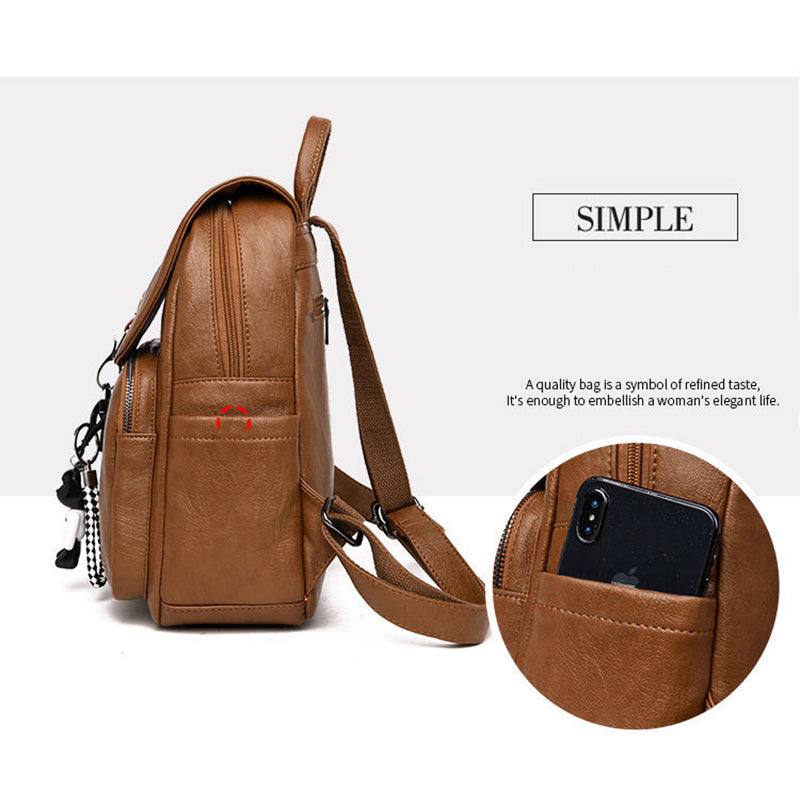 Vintage PU Leather Ladies Backpack