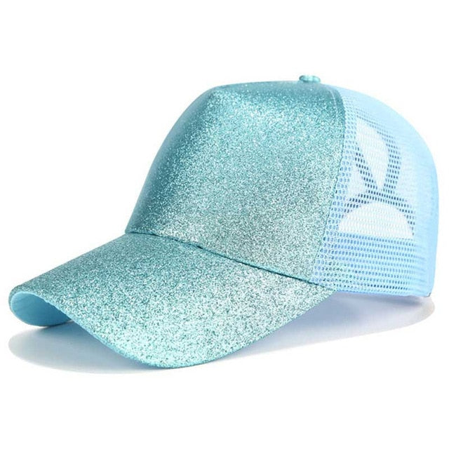 Glitter Detail Lady Snapback Baseball Cap