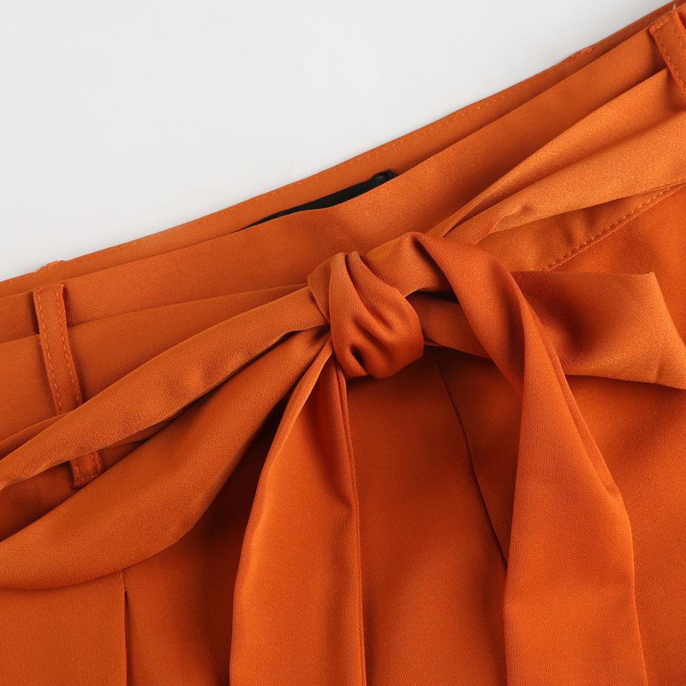 Orange Chiffon Palazzo Pants