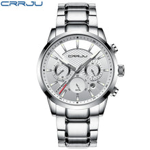 Load image into Gallery viewer, CRRJU Quartz 30m Waterproof Stainless Steel Chronograph Male Sports Watch (9 colors)