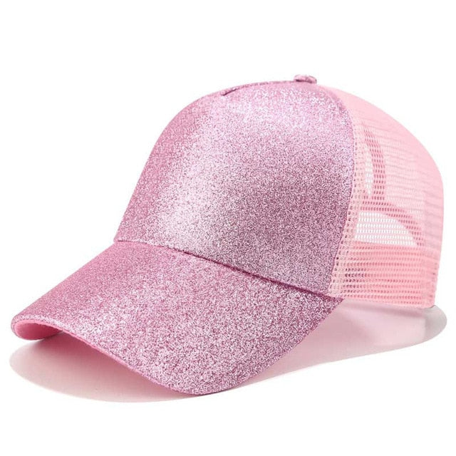 Glitter Detail Lady Snapback Baseball Cap